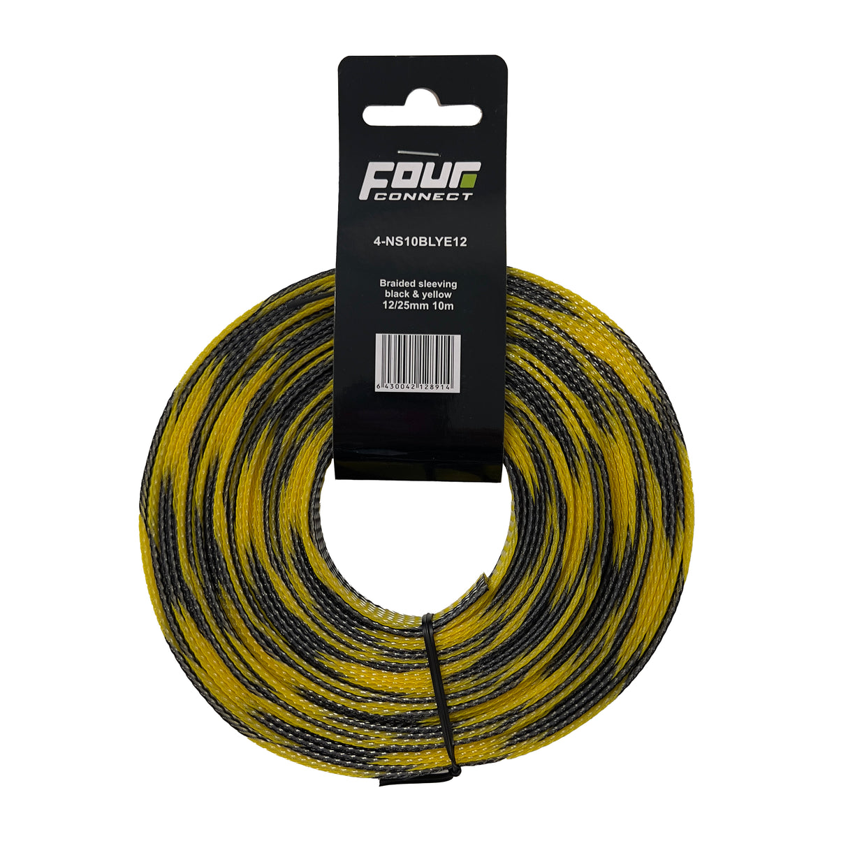 FOUR Connect 4-NS10BLYE12 nylonsock Black/Yellow 12/25mm 10m