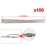 KS TOOLS ROSTFRITT STÅL buntband med kullås, 4,6 x 200 mm