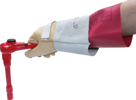 KS TOOLS Isolerad elektriker-skyddshandske naturlatex, storlek 10, röd