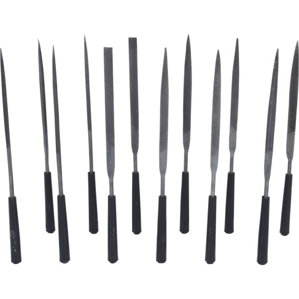 KS TOOLS Nålfilsats med plastfäste