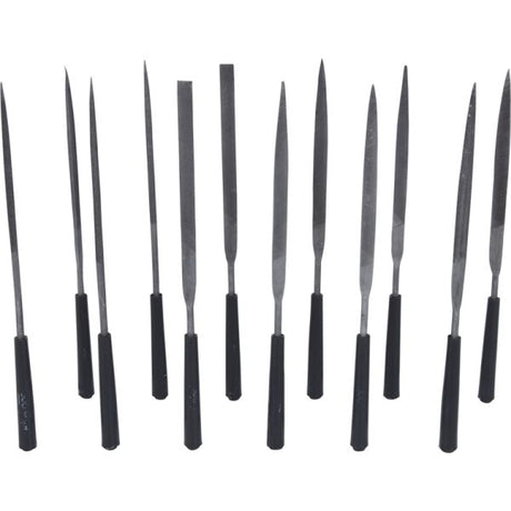 KS TOOLS Nålfilsats med plastfäste