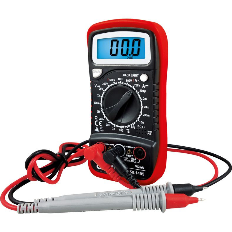 KS TOOLS Digital multimeter inkl. kontrollspets