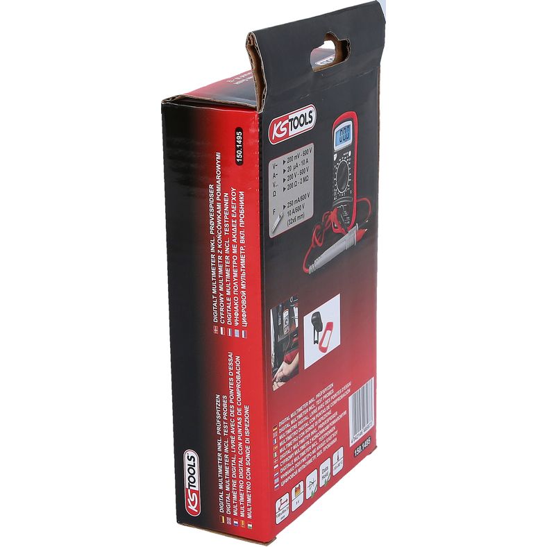 KS TOOLS Digital multimeter inkl. kontrollspets
