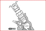KS TOOLS 1/2" Insprutningsmunstycken-jackmutter, SW27 mm