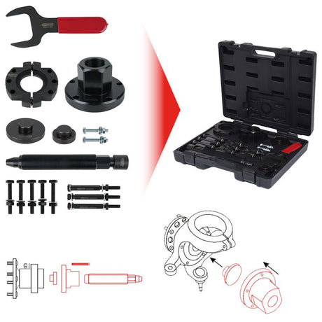 KS TOOLS Hjullager-verktyg-sats Ford Transit, 17-delars KS150.2370