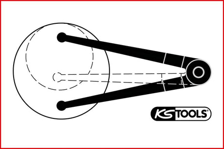 KS TOOLS Frontplattelåsnyckel Ø 14 - 100 mm med tapptjocklek 5,0 mm