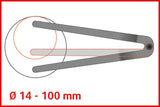KS TOOLS Frontplattelåsnyckel Ø 14 - 100 mm med tapptjocklek 5,0 mm