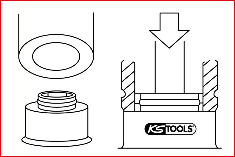 KS TOOLS Ventilskaft-tätningsring-verktyg-sats, 16-delars