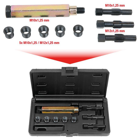 KS TOOLS THREADfix reparationssats M10x1,25 f.glödstift, 9-delars