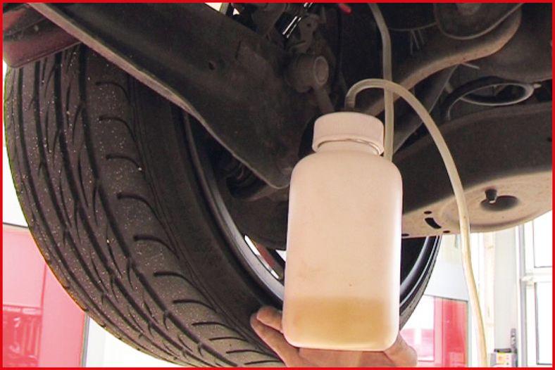 KS TOOLS Bromsvätska-uppfångningsflaska, 1 liter