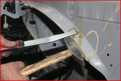 KS TOOLS Kaross-separationsmejsel, 15° böjd