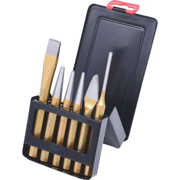 KS TOOLS Dorn och mejselsats