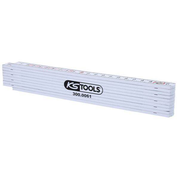 KS TOOLS tumstock i plast vit, 2m