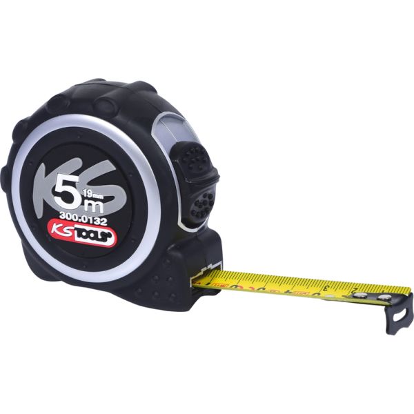 KS TOOLS Måttband med spärr, svart-grått, 5m 19mm