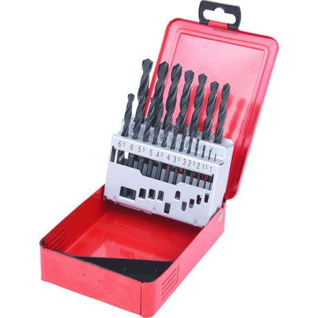 KS TOOLS HSS-G spiralborrsats, låda i stålplåt 19-delar 1-10mm