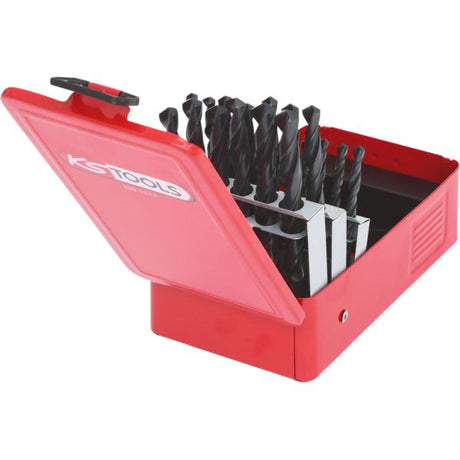 KS TOOLS HSS-G spiralborrsats, låda i stålplåt 25-delar 1-13mm