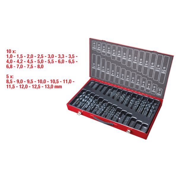 KS TOOLS HSS-R spiralborrsats,230-delar 1-13mm