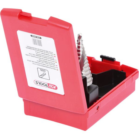KS TOOLS HSS nivåborr-sats, plastkassett 3-delars