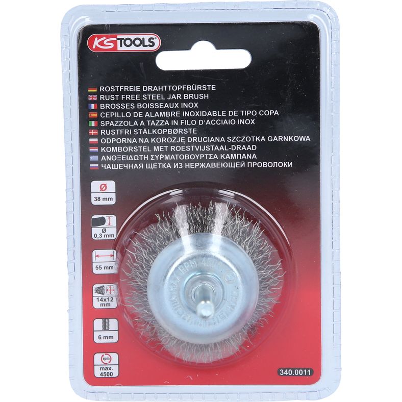 KS TOOLS rostfri ståltrådsborste 0,3mm, Ø 38mm