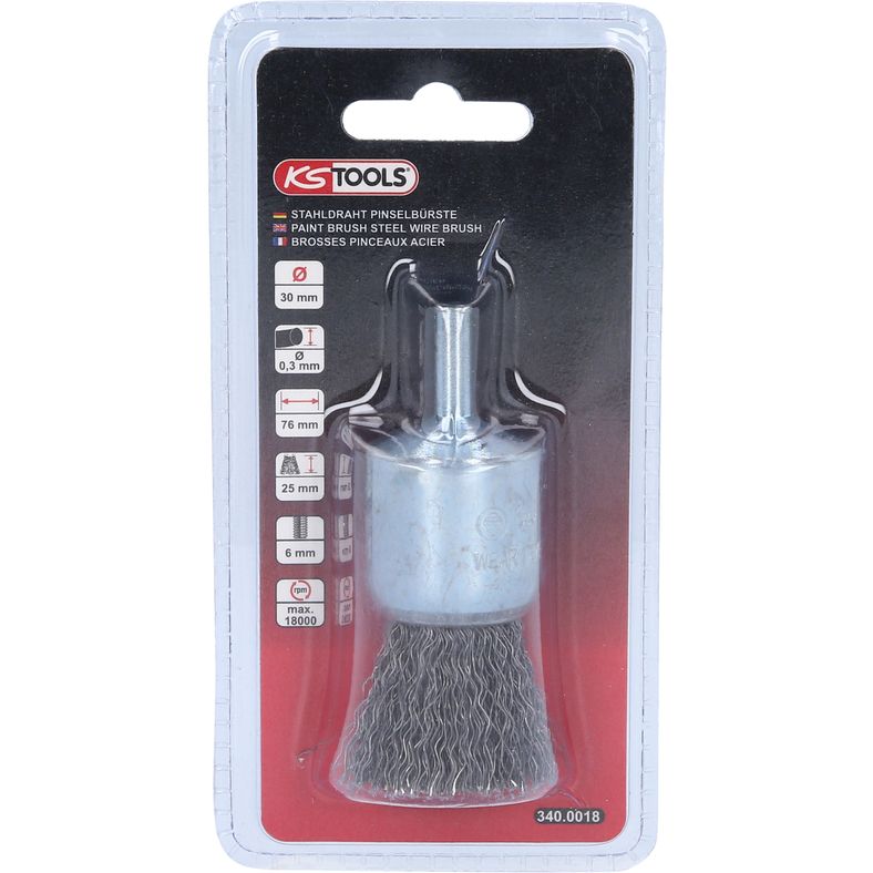 KS TOOLS ståltråds-penselborste 0,3mm, Ø 29mm