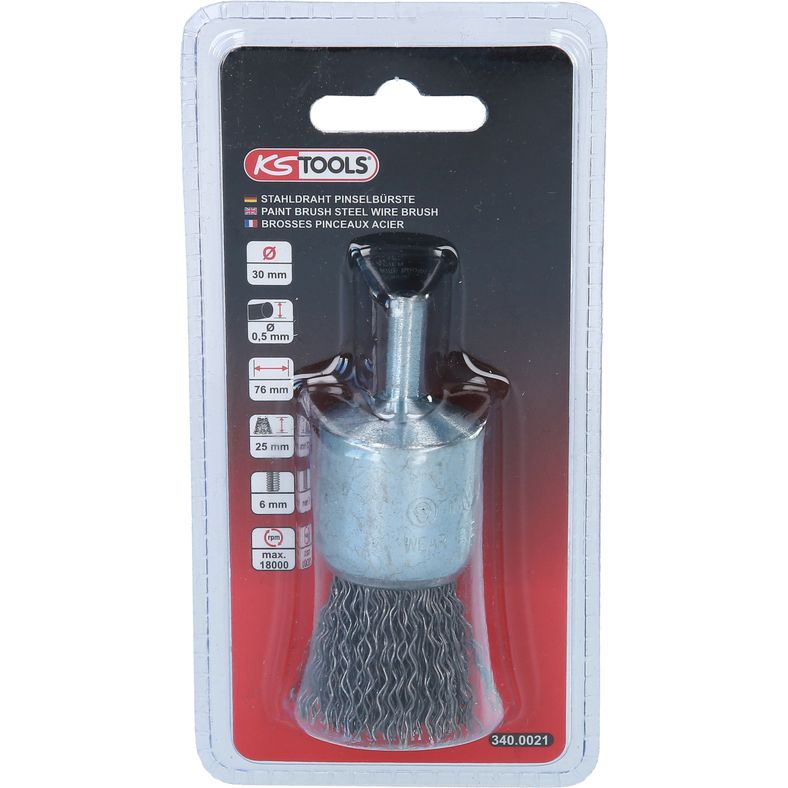 KS TOOLS ståltråds-penselborste 0,5mm, Ø 29mm