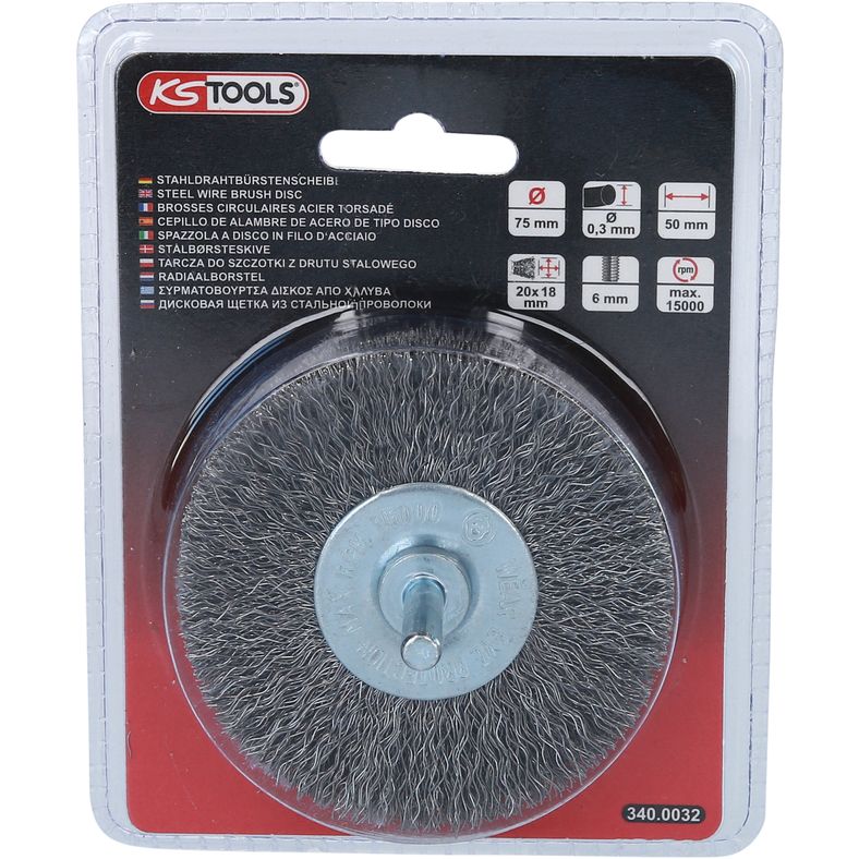 KS TOOLS ståltrådsborstskiva 0,3mm, Ø 80mm