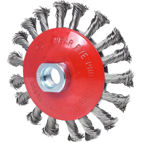 KS TOOLS Rostfri oval ståltrådsrundborste 0,5mm, Ø 115mm