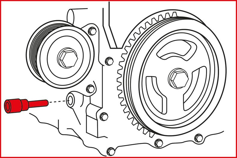 KS TOOLS Ford / Mazda - motorinställning-verktyg-sats, 4-delars