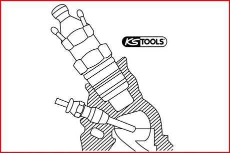 KS TOOLS Glödstift-dubbelring-spärrnyckel 8 x 12 mm, vinklad