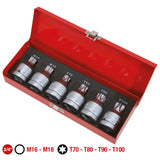 KS TOOLS 3/4" kraft-bit-hylssats TX 6-delars + flertand