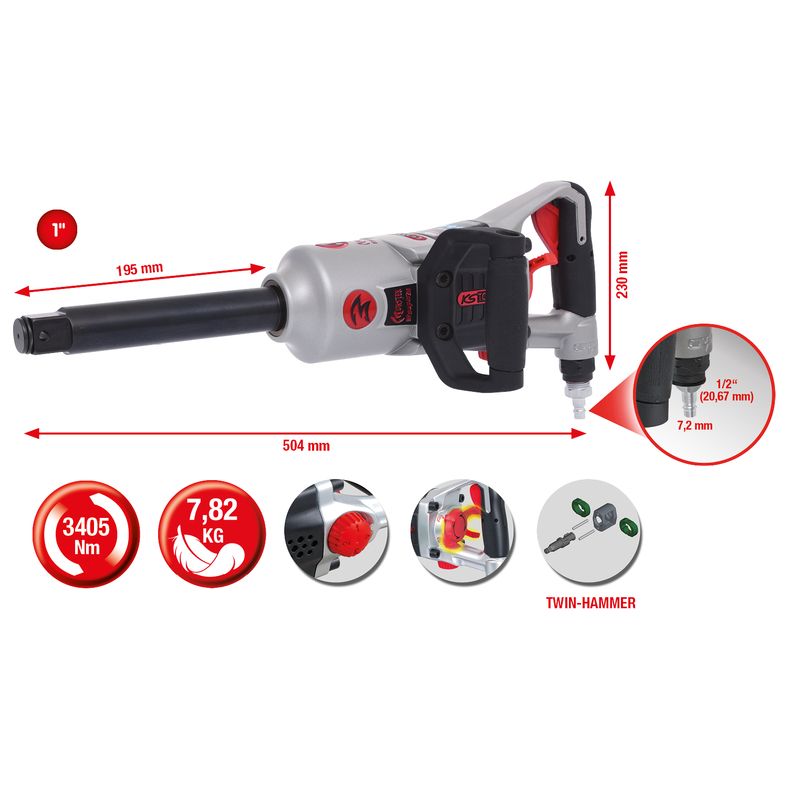 KS TOOLS 1" superMONSTER mutterdragare 3405Nm KS515.3280