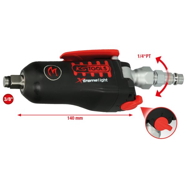 KS TOOLS 3/8" MONSTER Xtremlight Handhållen minimutterdragare 108Nm