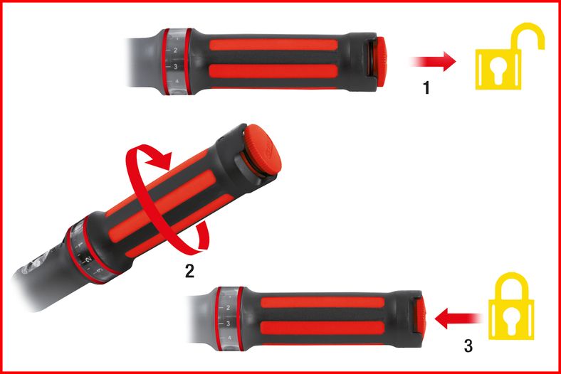 KS TOOLS ERGOTORQUE precision momentnyckel med spärr 1/2
