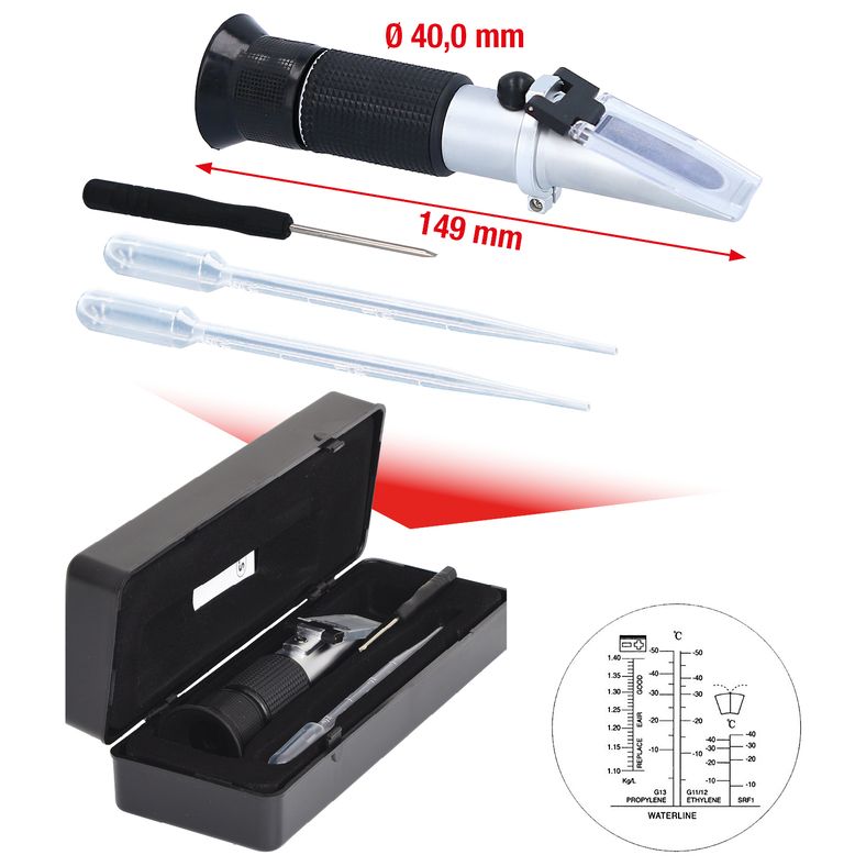 KS TOOLS refraktometer kylvätka/batterisyra