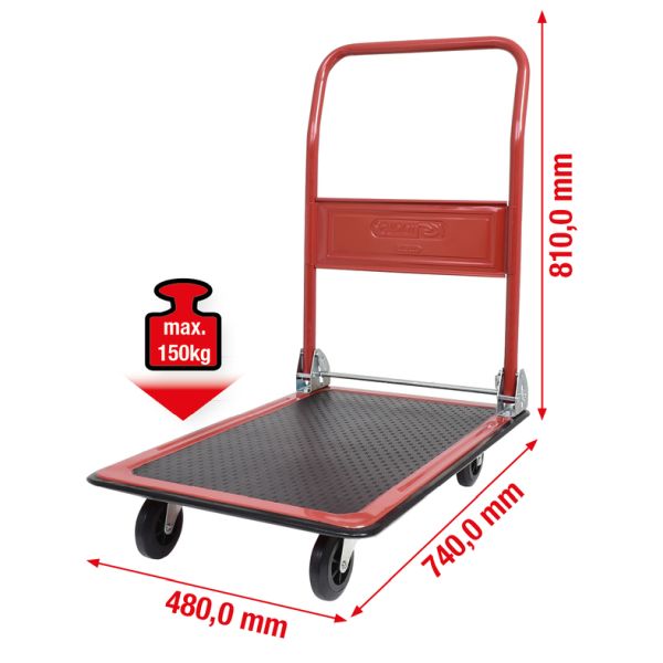 KS TOOLS plattformsvagn för lager och verkstad, 150kg