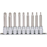 KS TOOLS Verktyg för cylinderblock 1/2" RIBE bit hylssats lång 9-delars KS911.1630