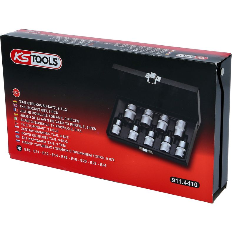 KS TOOLS 1/2" TX-E hylssats 9-delars.E10-E24. KS911.4410