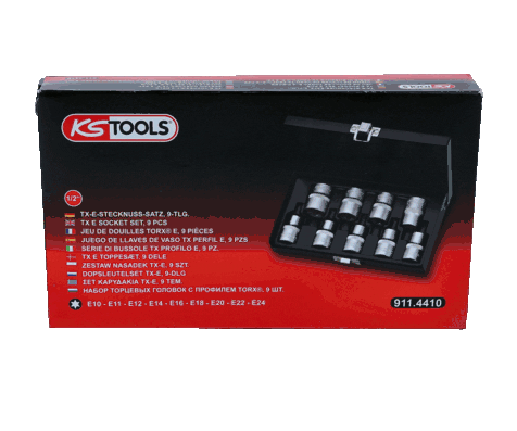 KS TOOLS 1/2" TX-E hylssats 9-delars.E10-E24. KS911.4410