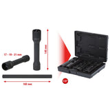 KS TOOLS specialverktyg 1/2" spiralprofil kraft hylssats, XL 4-delars, 17-21mm