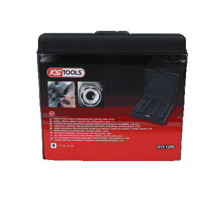 KS TOOLS specialverktyg 1/2" spiralprofil kraft hylssats, XL 4-delars, 17-21mm