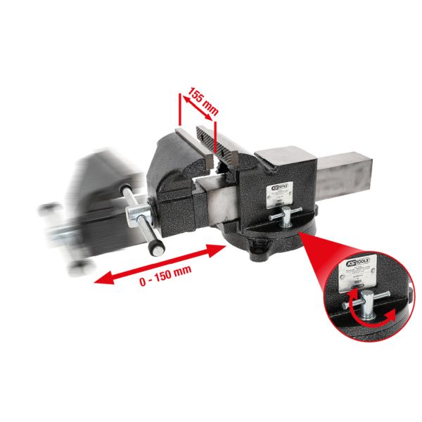 KS TOOLS Parallell-skruvstock 6”