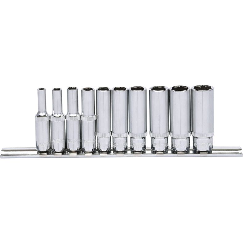 KS TOOLS 1/4" CHROMEplus sexkant-hylssats, lång 10-delars.4-13mm KS918.0610