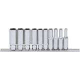 KS TOOLS 1/4" CHROMEplus sexkant-hylssats, lång 10-delars.4-13mm KS918.0610