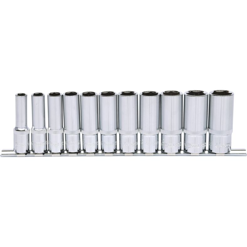 KS TOOLS 3/8" CHROMEplus sexkant-hylssats, lång 11-delars.8-19mm KS918.0611