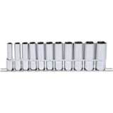 KS TOOLS 3/8" CHROMEplus sexkant-hylssats, lång 11-delars.8-19mm KS918.0611
