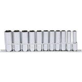 KS TOOLS 3/8" CHROMEplus sexkant-hylssats, lång 11-delars.8-19mm KS918.0611