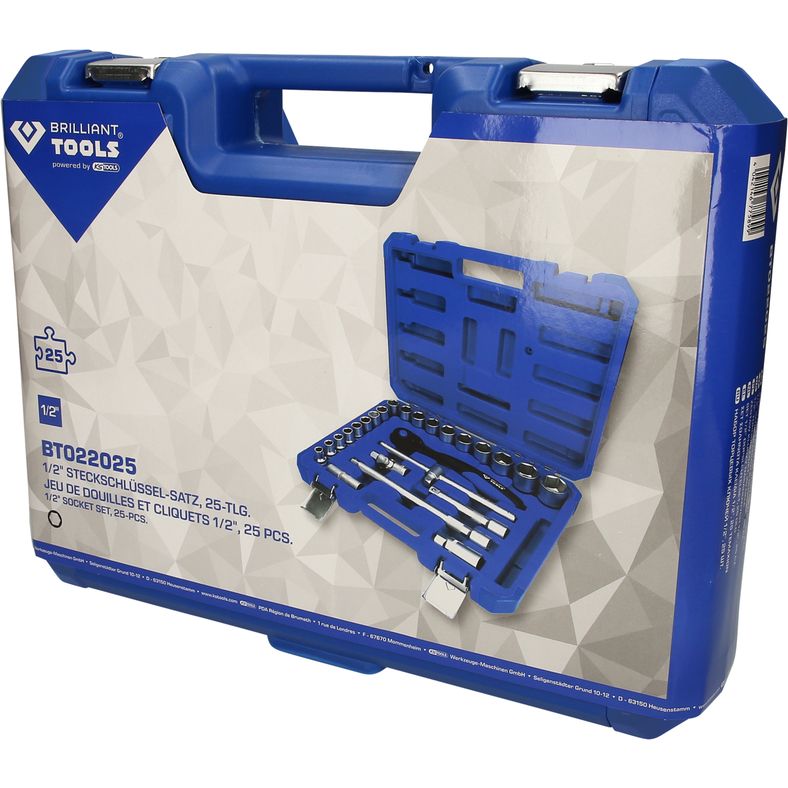 Brilliant Tools 6-kantshylssats 1/2" – 25 delar
