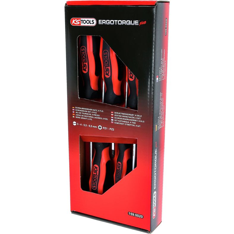 KS Tools ERGOTORQUEplus Skruvmejselsats – 6 delar