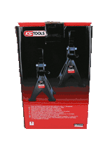 KS Tools Stödbock 3 ton - Justerbar pallbock i stål med snabbjustering (295-425 mm)