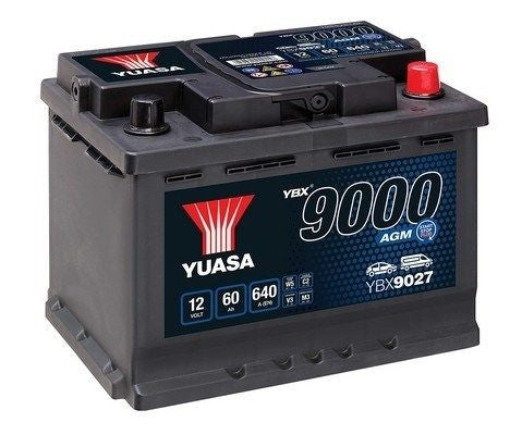 STARTBATTERI YUASA AGM YBX9027 12V 60AH 640A